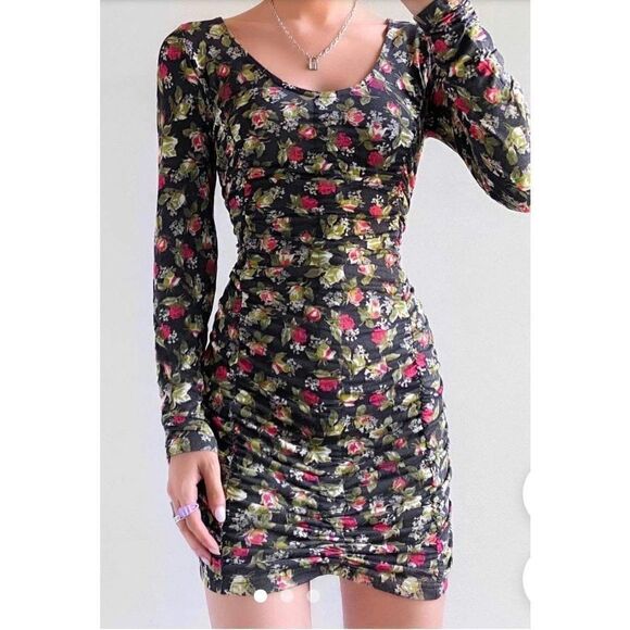 Urban Outfitters Dresses & Skirts - Urban Outfitters UO Dalton Ruched Mesh Mini Dress Size S